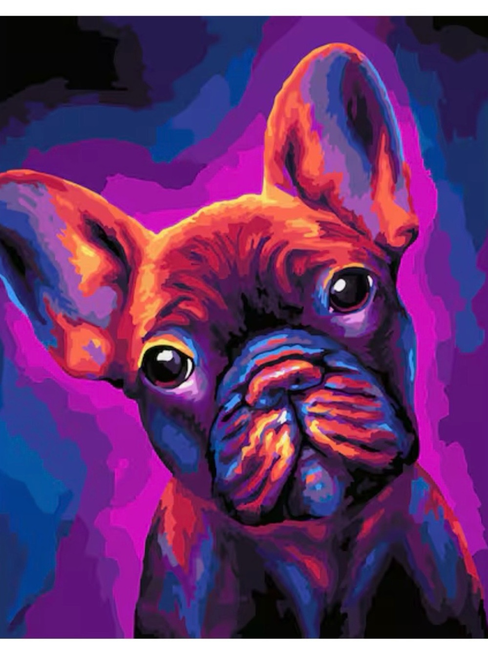 16" x 20" Frenchie Paint-by-Number Kit with Wood Display Hanger- NWT